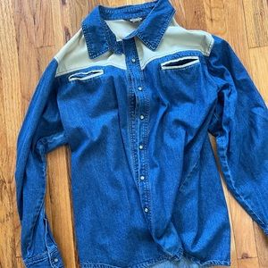 Vintage Guide Gear Denim/Khaki western shirt - size XL
